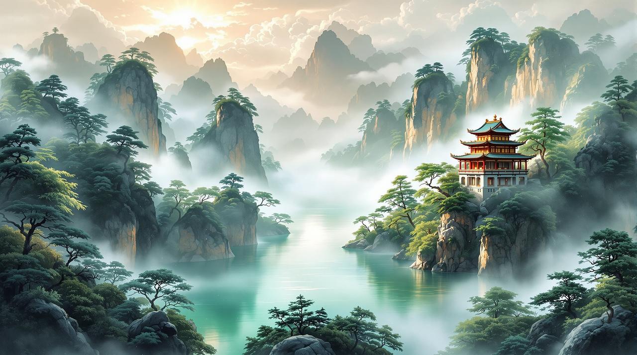 新世界动漫 - 温润如青瓷的国风天地,东方雅致山水意境